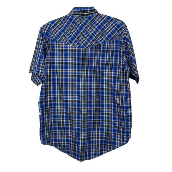Plains Western Wear Blue Plaid Pearl Snap Shirt Men’s M  Cowboy Rodeo Y2K - Picture 3 of 7
